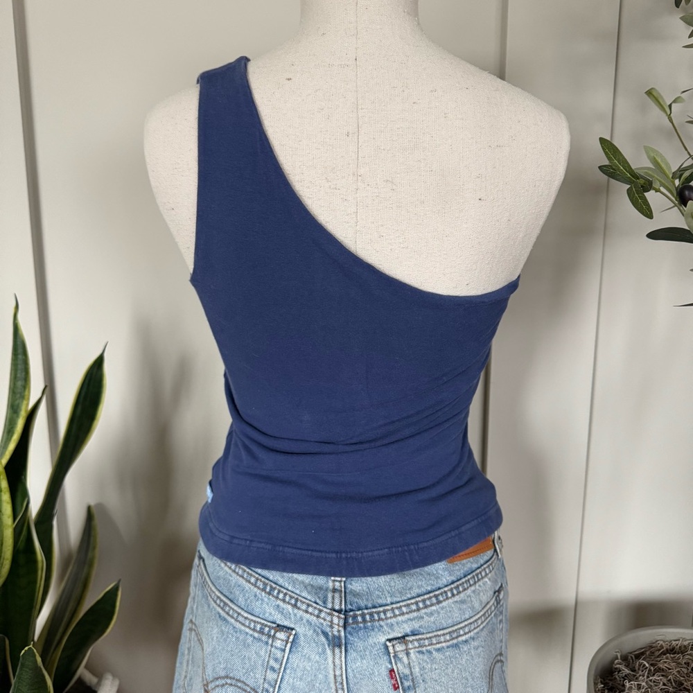 AE One-Shoulder Blue Top - Picture 3 of 5